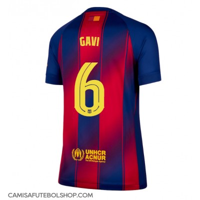 Camisa de time de futebol Barcelona Paez Gavi #6 Replicas 1º Equipamento Feminina 2025-26 Manga Curta Camisa de time de futebol Barcelona Paez Gavi #6 Replicas 1º Equipamento Feminina 2025-26 Manga Curta